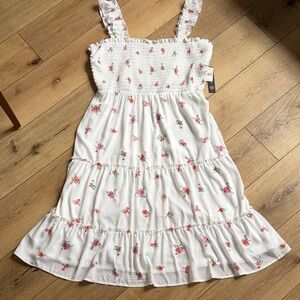As You Wish Dress Womens Size 1X Smocked Floral Tiered Summer Dress NWT Whimsey